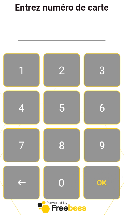 Écran de saisie manuelle de la carte