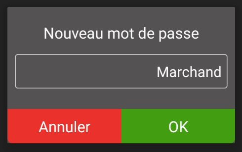 New Merchant password