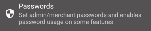 Terminal options