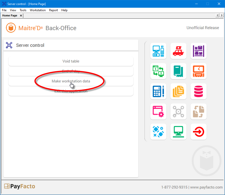 Server Control Module - Make Workstation Data
