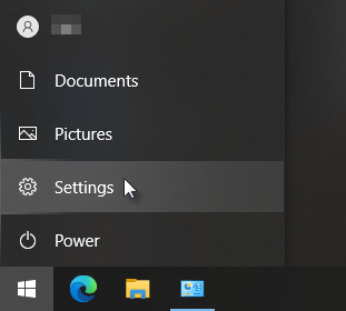 Windows Start Menu - Settings