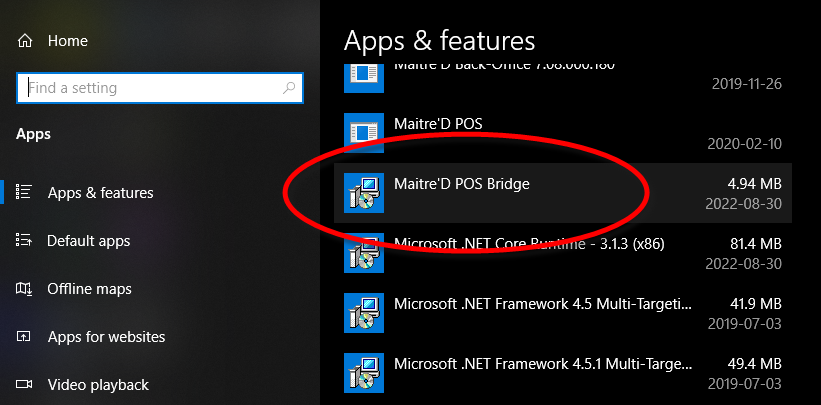 Apps & Features List