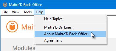 Main Back-Office Help Menu