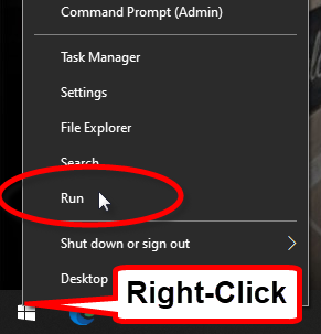 Right-Click the Start Menu