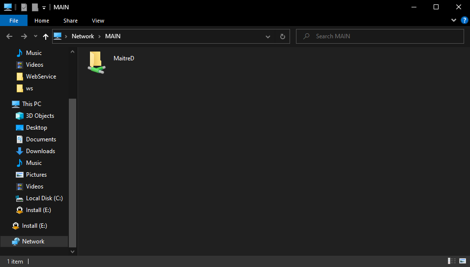 Maitre'D Shared Folder