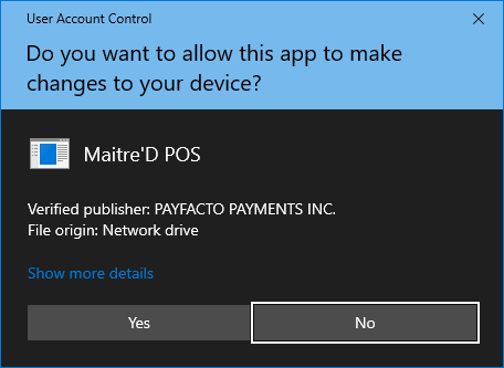 UAC Warning
