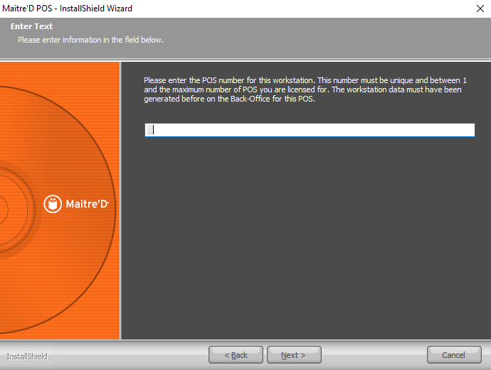 InstallShield Wizard - POS Number
