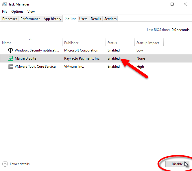 Task Manager - Startup - Enabled