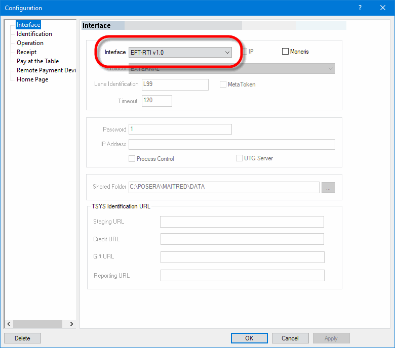 EFT Interface Settings