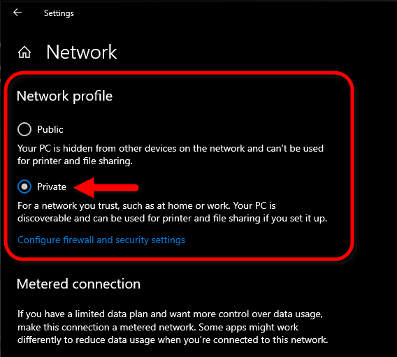 Network Profile Selection