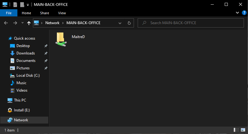 Remote PC with shared folder