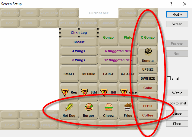 50 Button Preferential Screen