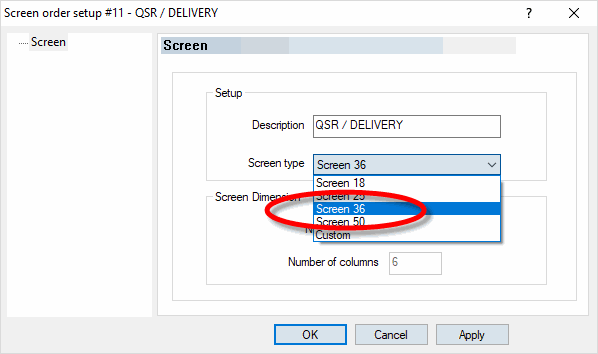Change screen properties