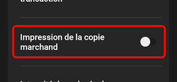Options d'imprimante Impression marchande