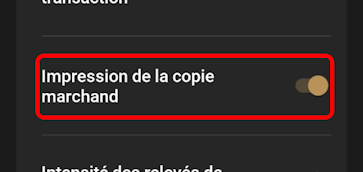 Options d'imprimante Impression marchande sur