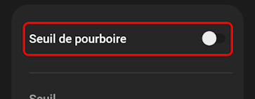 Désactiver le seuil de basculement