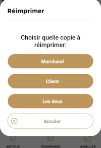 Choisir le relevé de transaction à réimprimer
