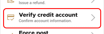 Manual sale type menu manual account verification