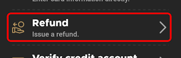 Operations menu Refund