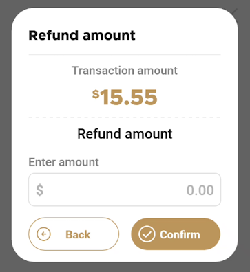 Enter refund amount