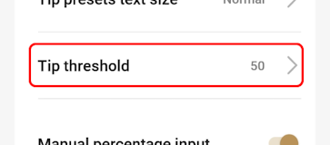 Tipping percentage threshold
