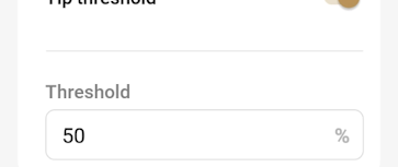 Tipping percentage set threshold value