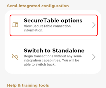SecureTable options