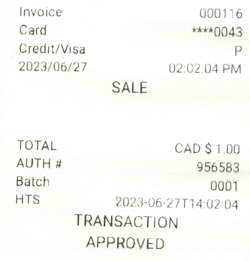 Contraste normal de la réception de la transaction