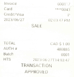 Contraste pâle du reçu de transaction