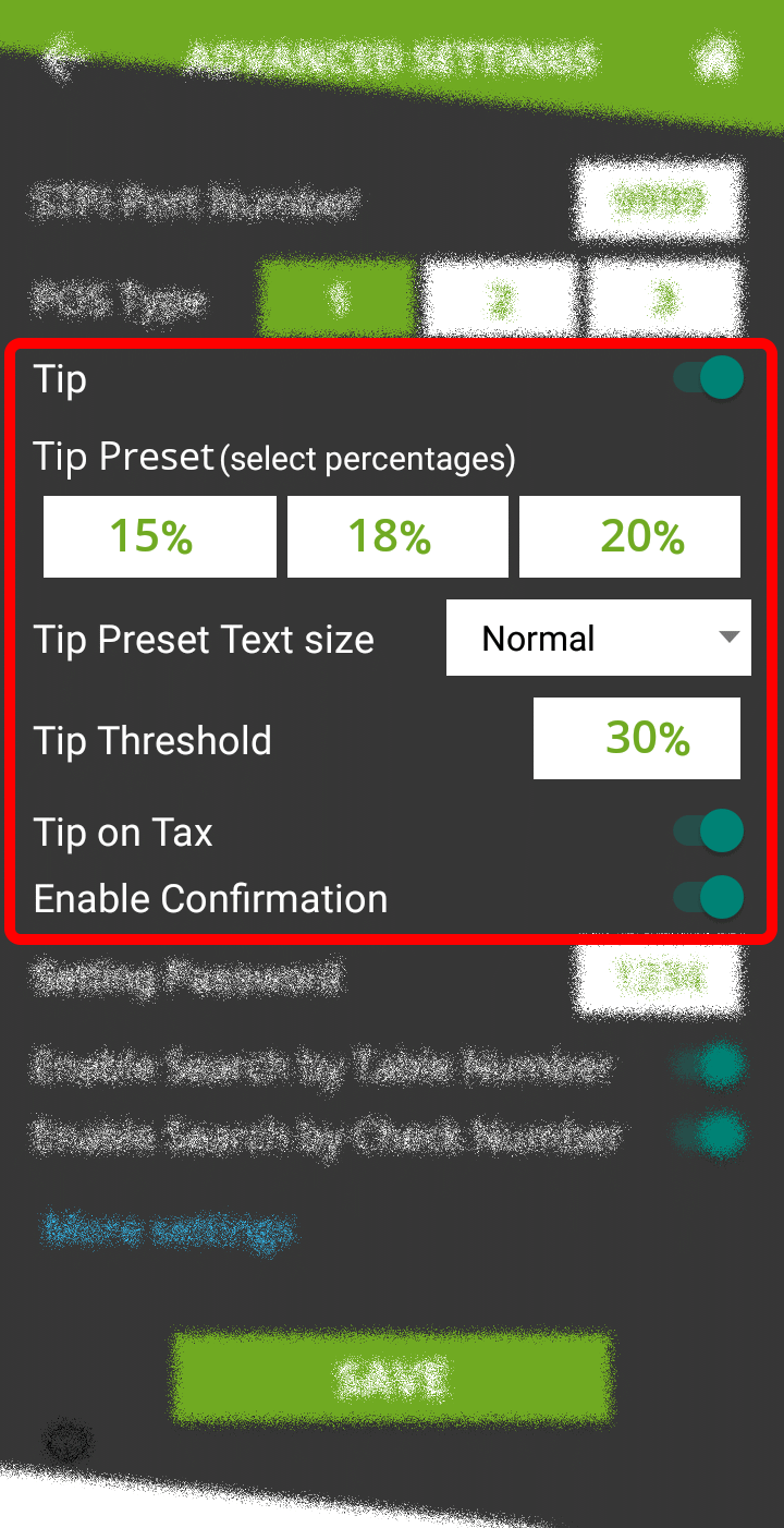 SecureTable Tip Options