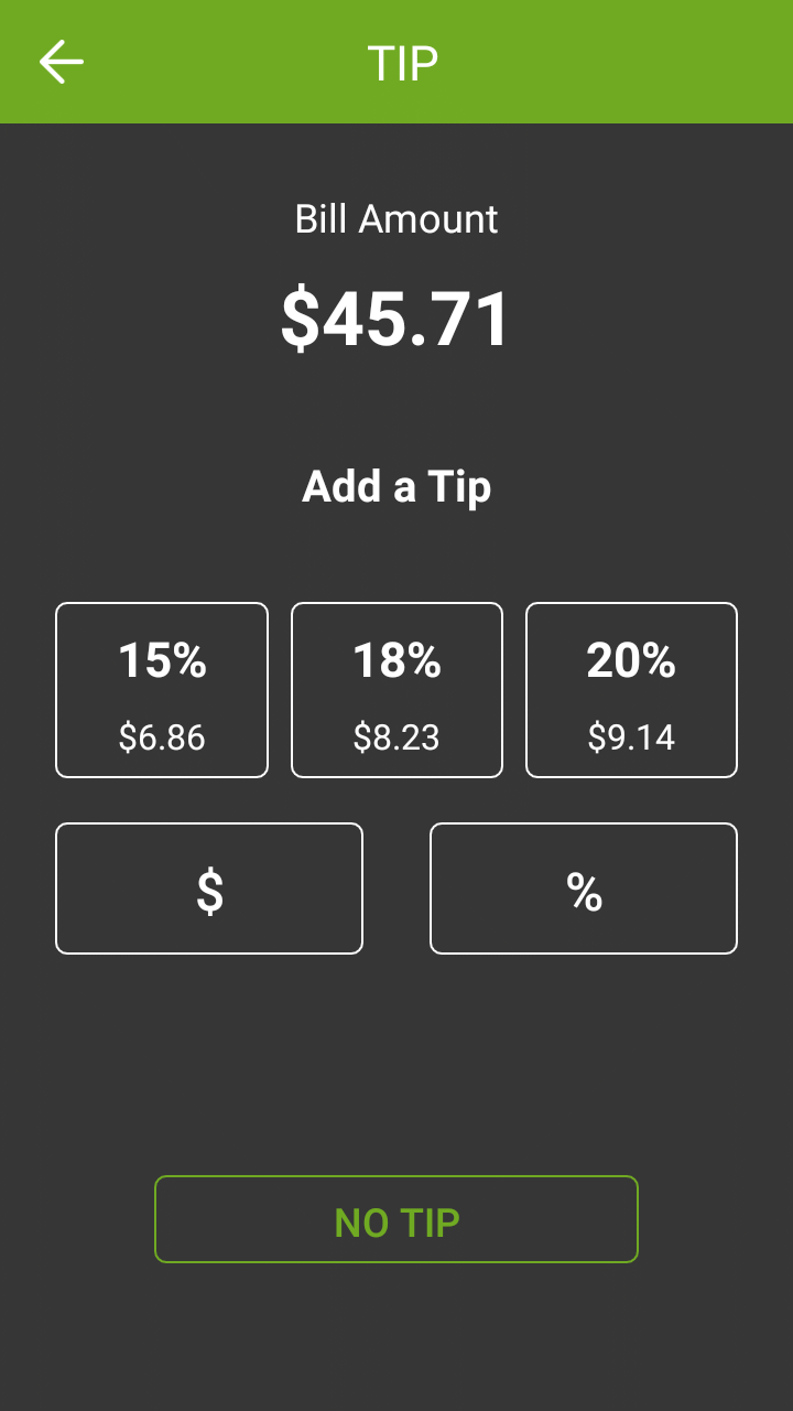 SecureTable - Tip Calculation SecureTable - Tip Calculation