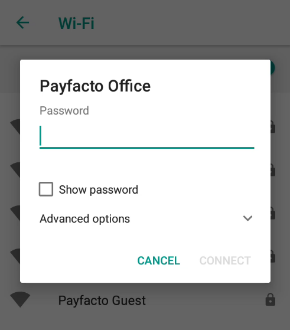 A920 Pro wi-fi password prompt