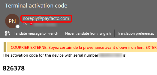 Sample email