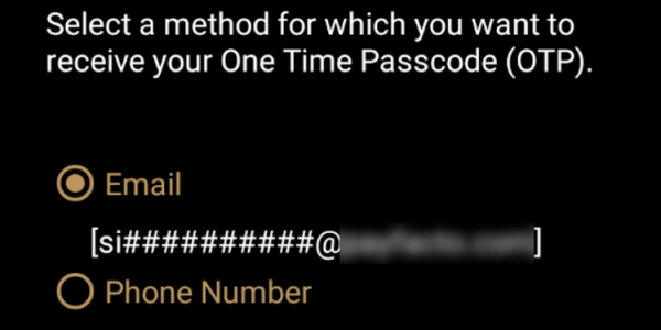 OTP via email address