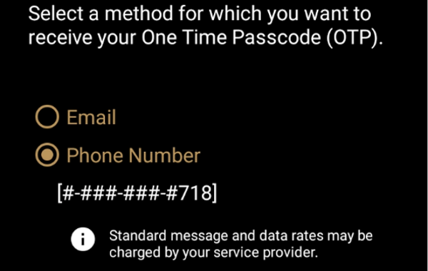 OTP via phone number